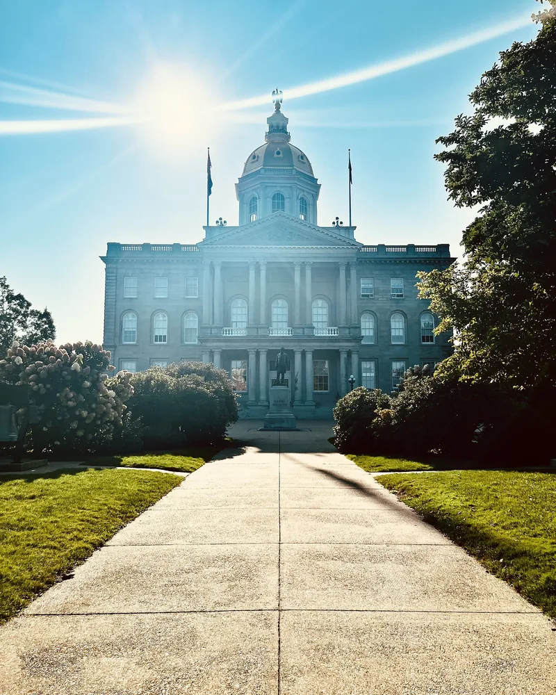 The gold dome of the New Hampshire State House in Concord